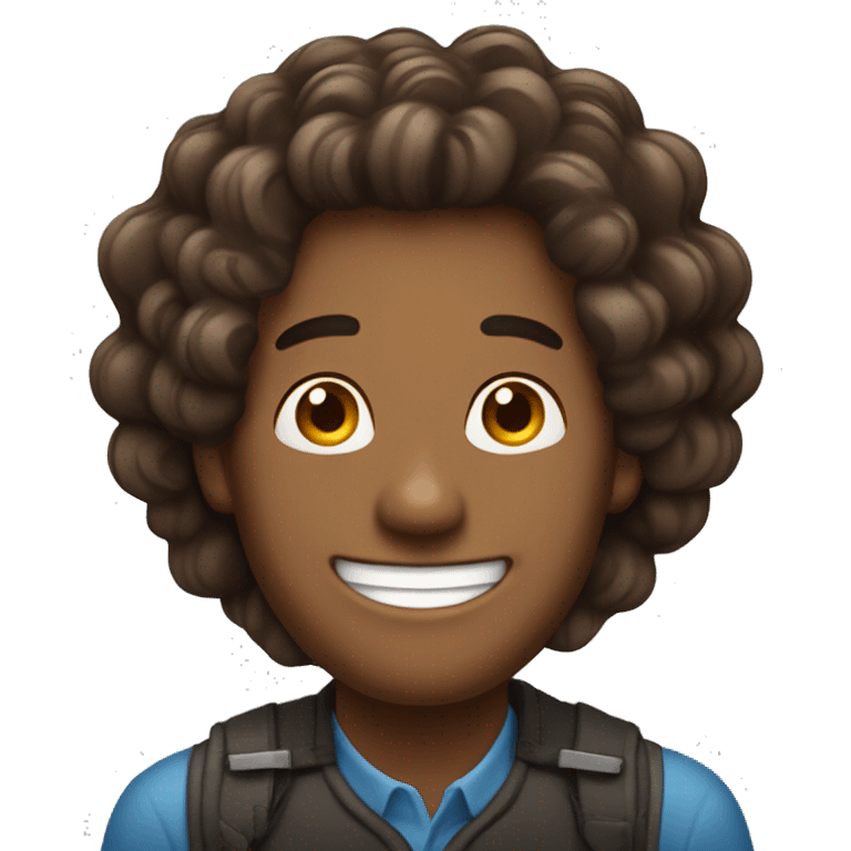 Un hombre de cabello cafe  sonriendo  emoji