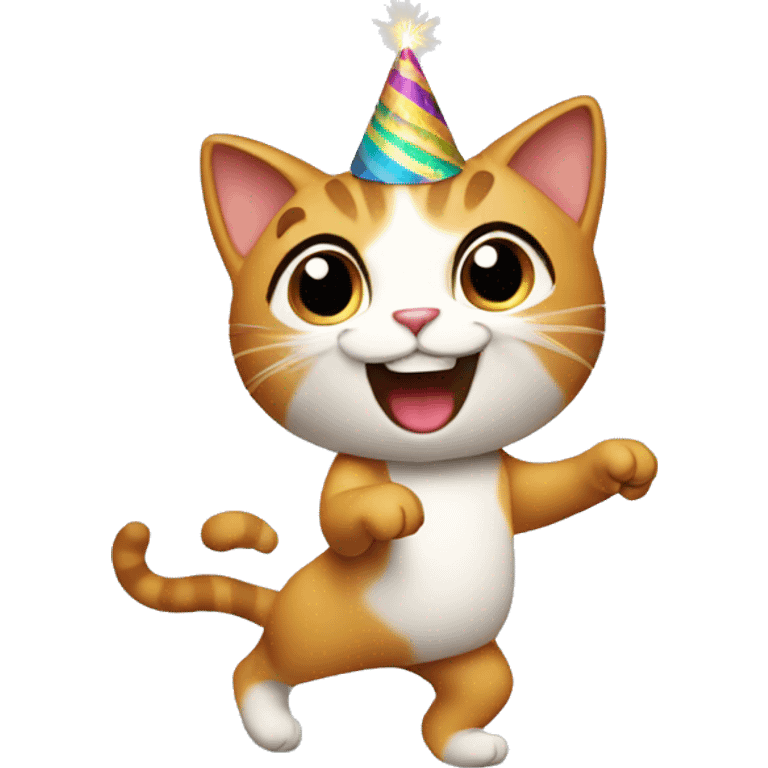 cat dancing birthday emoji