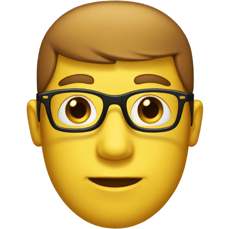 Yellow face and brown hair with glasses  emoji