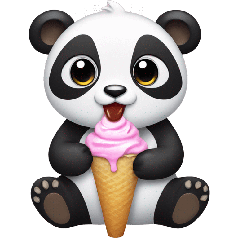 Panda eating ice cream emoji