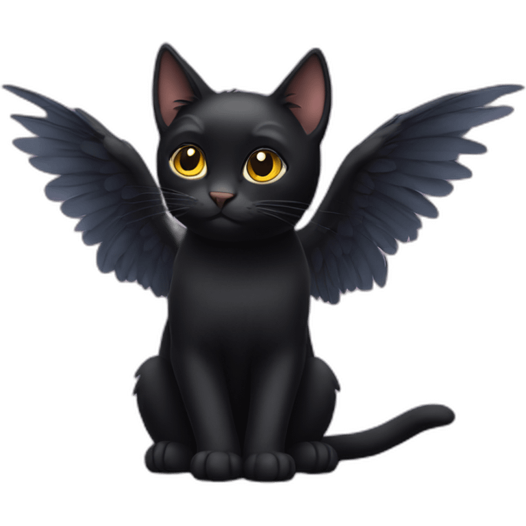 Black Cat with wings emoji