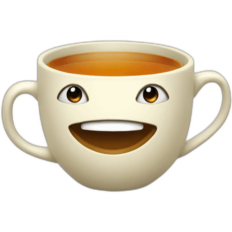 Very exited tea with face emoji