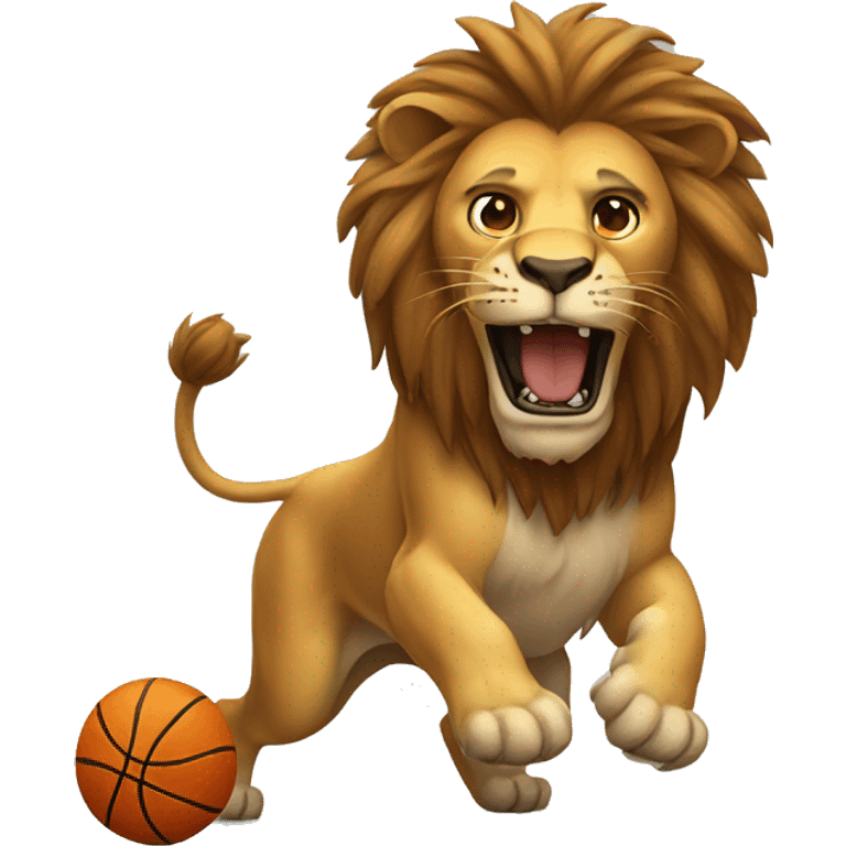 lion playing basketball emoji