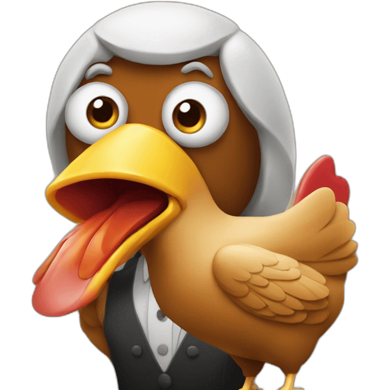 noir qui mange du poulet emoji