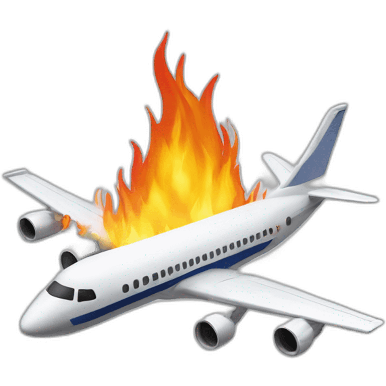 Deux tours en feu avec un avion emoji