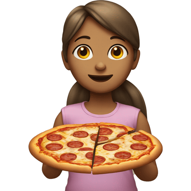 A girl eating a pizza  emoji