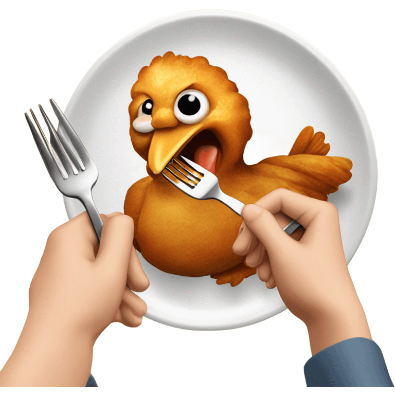 eating chicken in lunch emoji