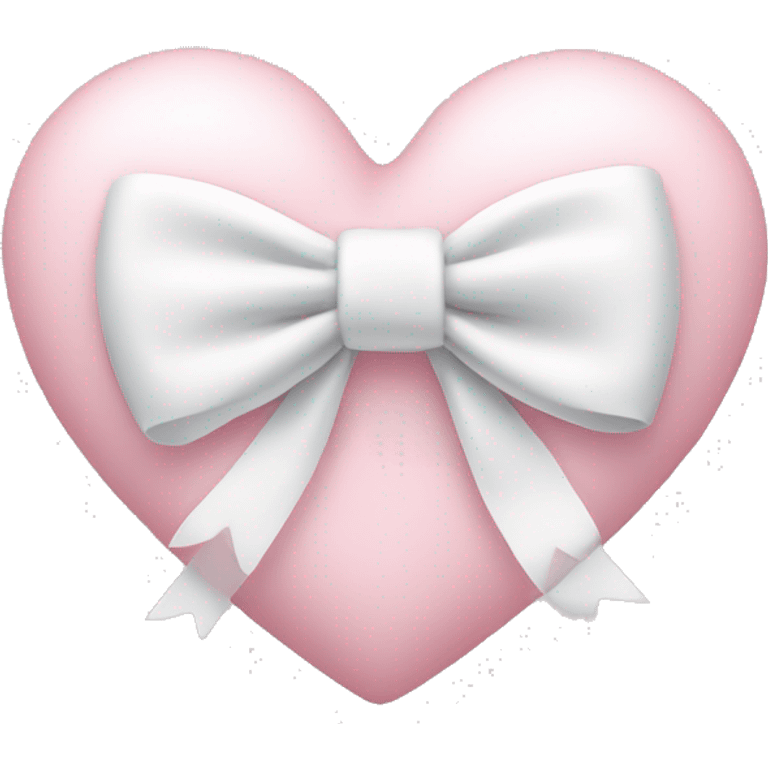 Pastel pink heart with white bow emoji