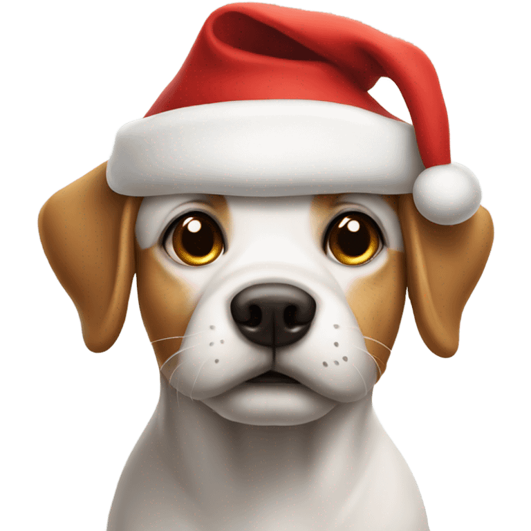 dog wearing santa hat emoji