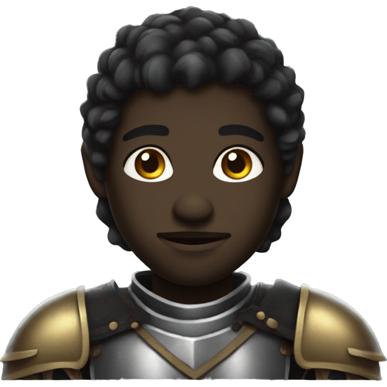 Black skin knight fantasy emoji