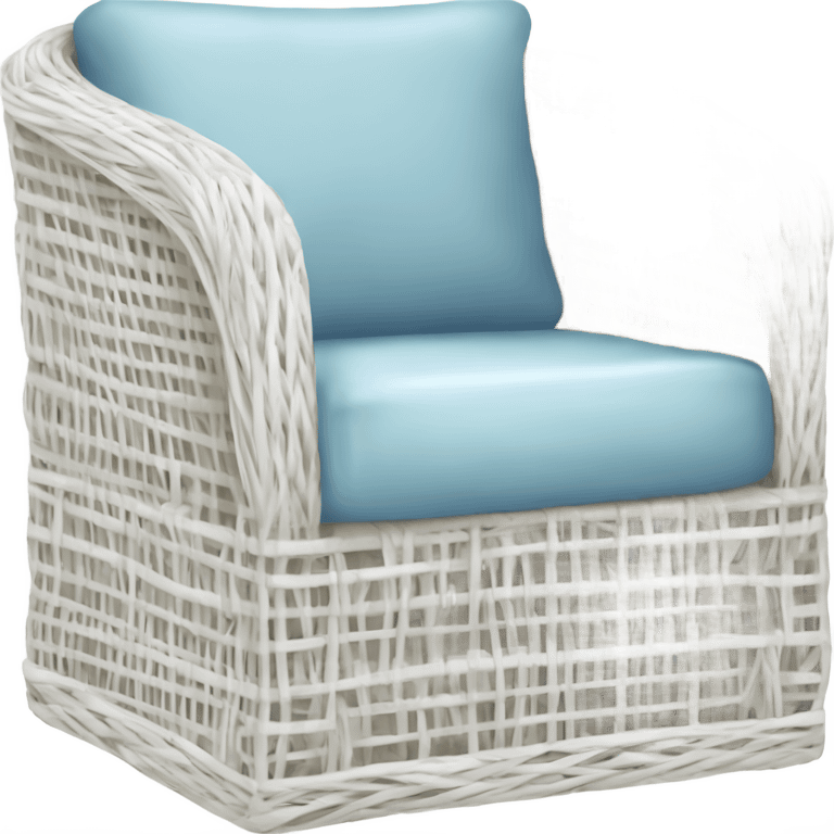 white wicker rattan chair emoji