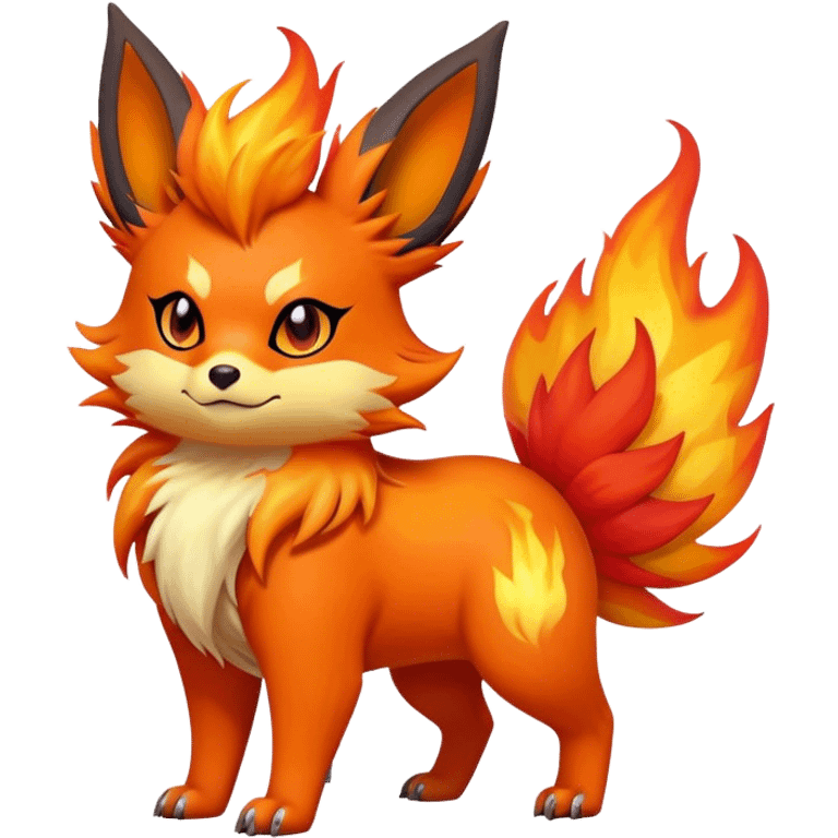 Quilava-Litten-Flareon-fantasy-animal-creature-hybrid full body emoji