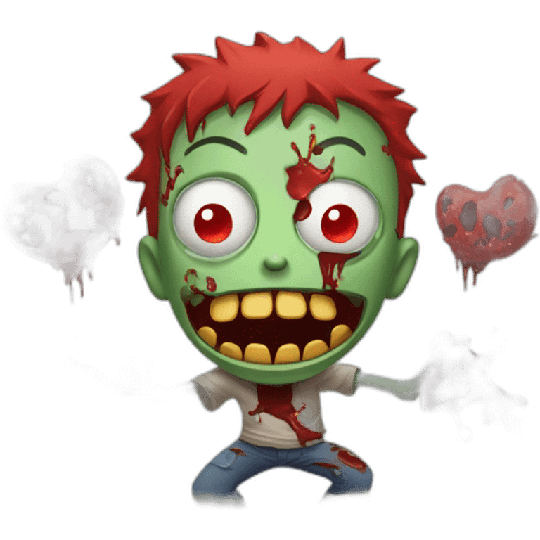 Zombie eaten by two red mices emoji