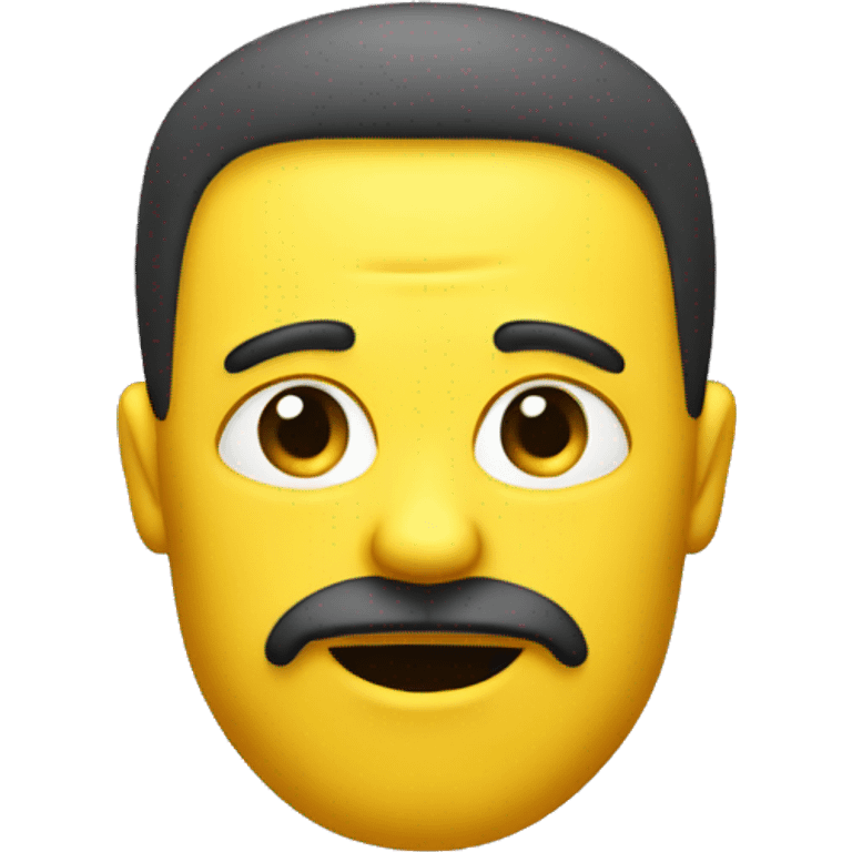 Yello head with Blank expression and goatee emoji