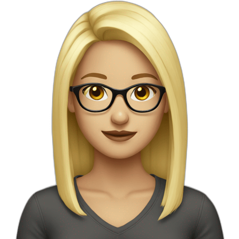 Blonde girl with glasses emoji