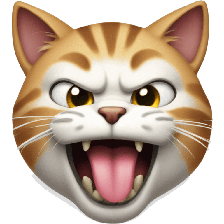 Angry cat showing long finger sticking out tounge emoji