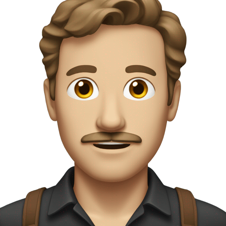 Tall, Brown hair, Man with a moustache and short hair emoji