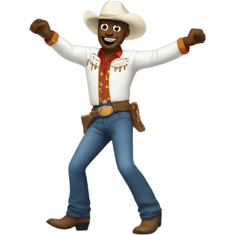 White cowboy dancing emoji