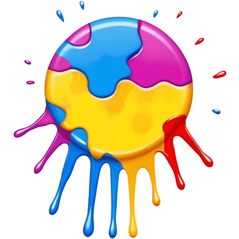 splash paint, colorful button with paint splatter and beveled edges emoji