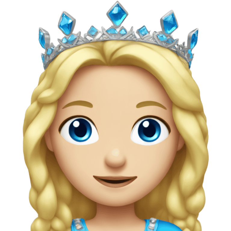 blonde girl with blue eyes wearing a crown emoji