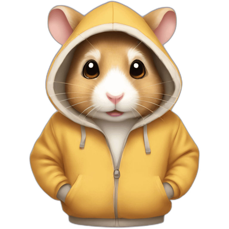 Hamster wearing a hoodie emoji