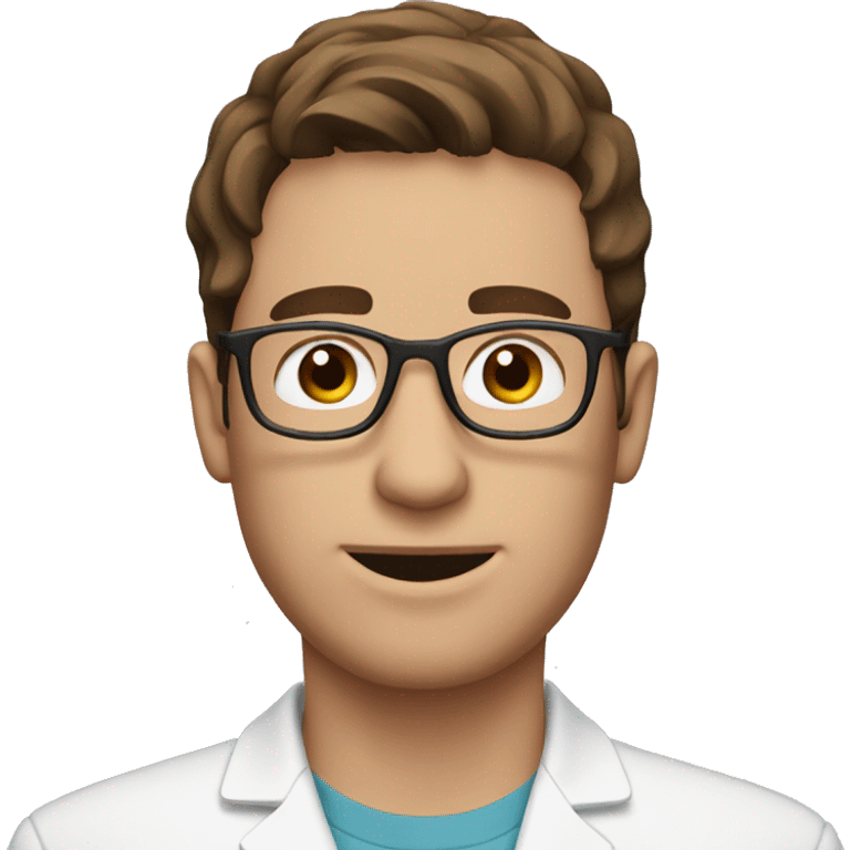 Guy with brown hair and glasses wearing a medical mask emoji