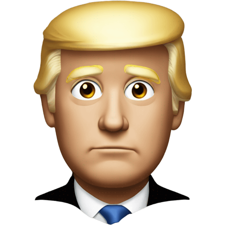 A three-quarter profile portrait of Trump.
 emoji