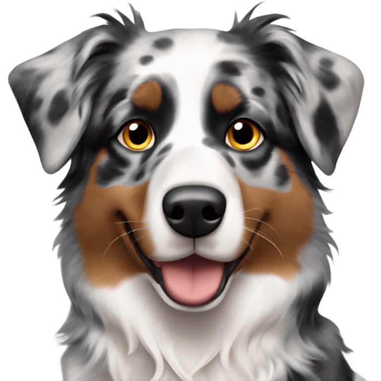 Blue Merle Australian shepherd that’s mostly black and brown emoji