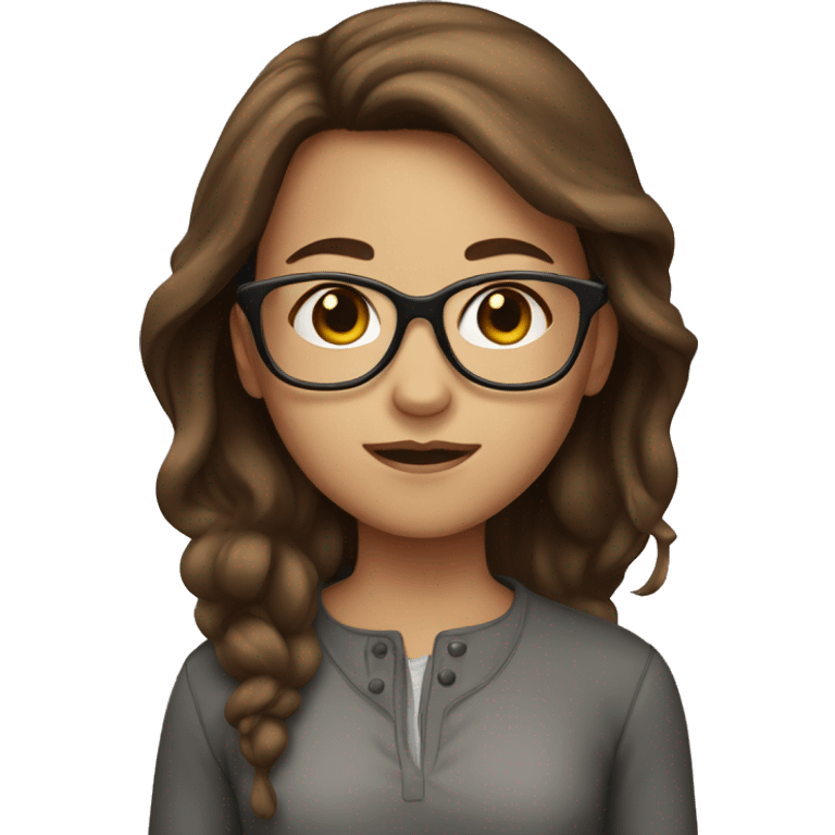 girl with brown hair and glasses emoji