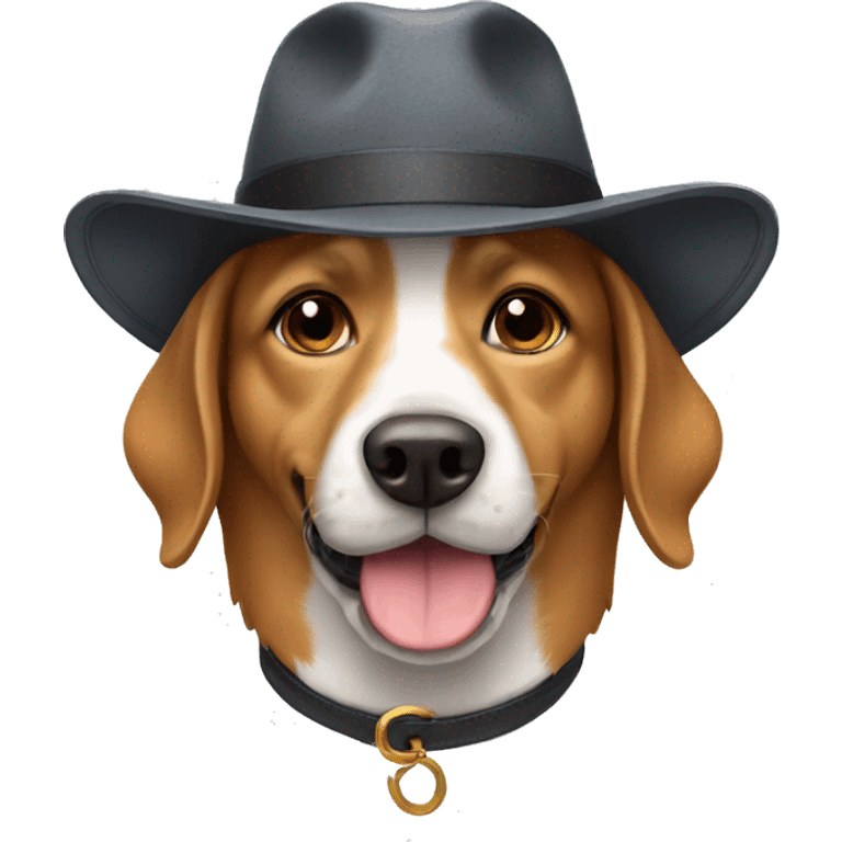 Dog wearing hat emoji