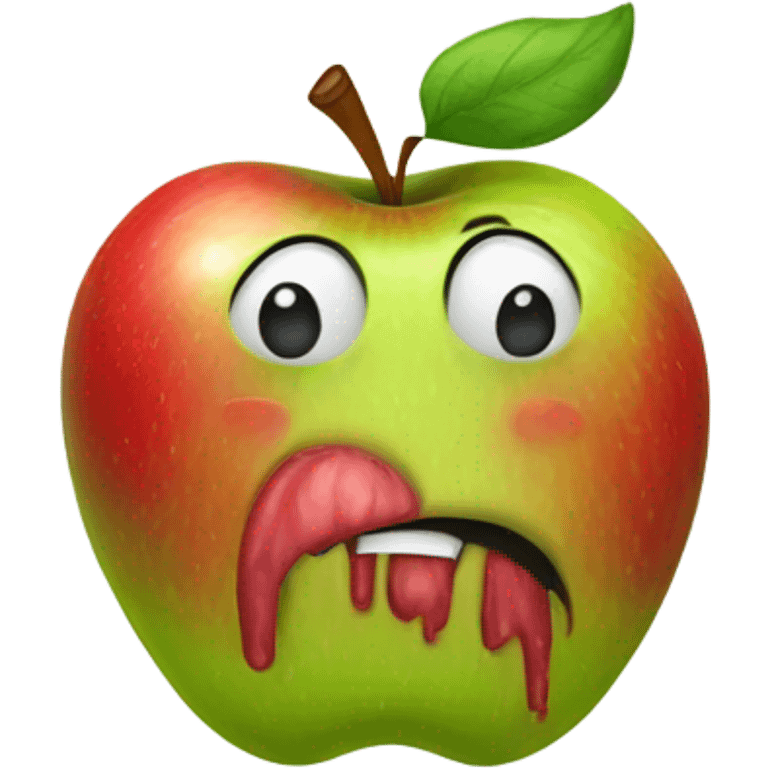 sad apple vomit emoji