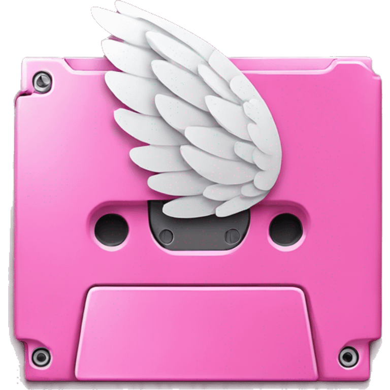 pink floppy disk with angel wing emoji