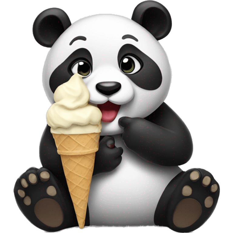 Panda eating ice cream emoji