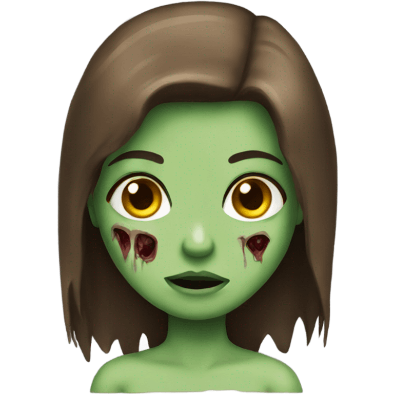 girl zombie with brown hair emoji emoji