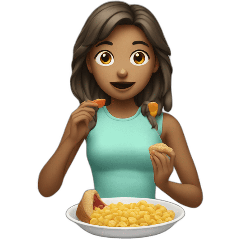 girl eating emoji