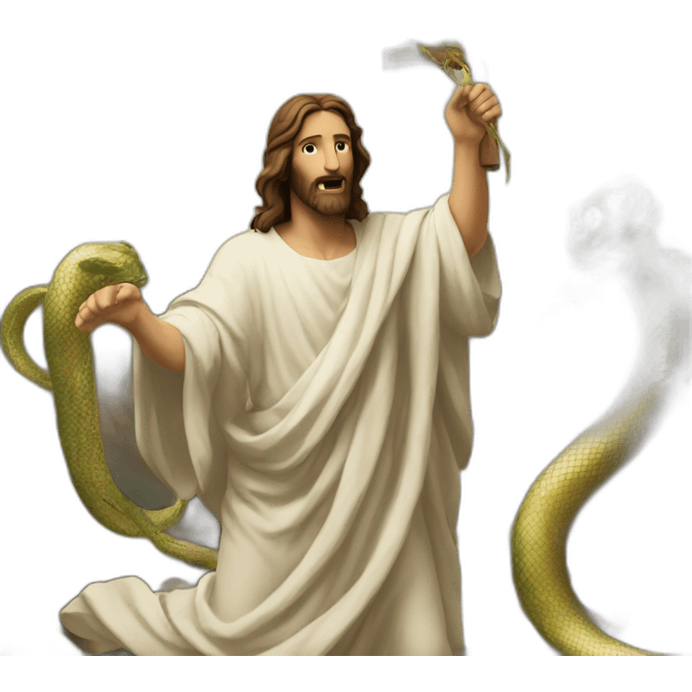 Jesus defeats the serpent emoji