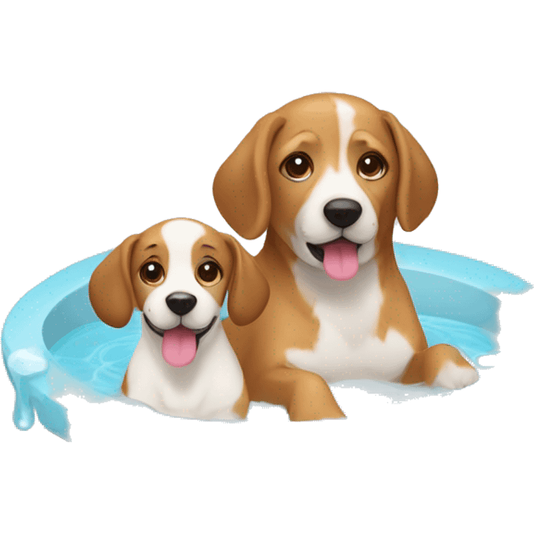 eluquera canina con una perro en spa emoji