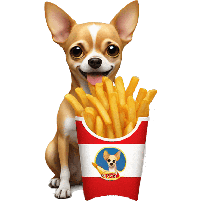 Chihuahua eating French fries emoji