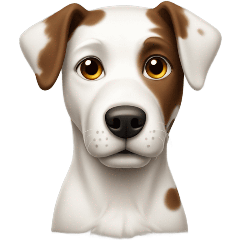 White dog with brown spots emoji