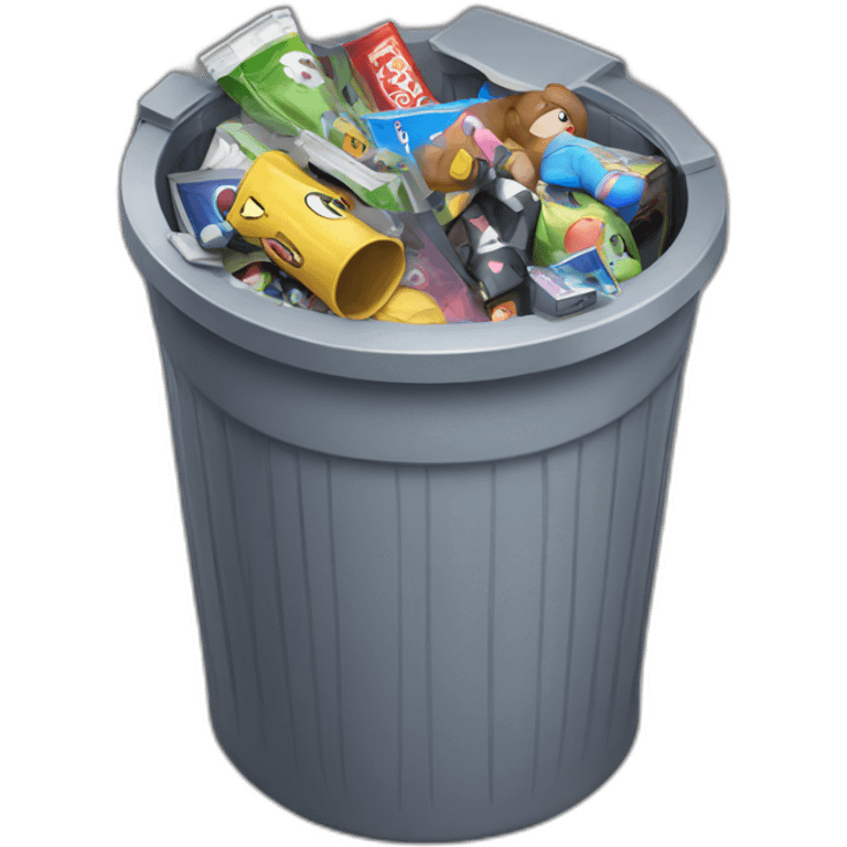 Trash Can full of PlayStation games emoji