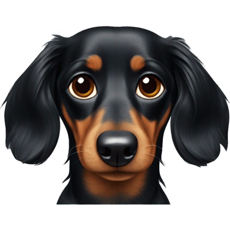 Black long hair dachshund  emoji