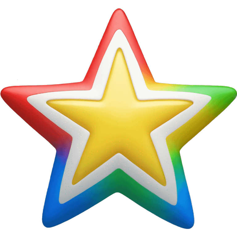 Star with five colours white blue red yellow green  emoji