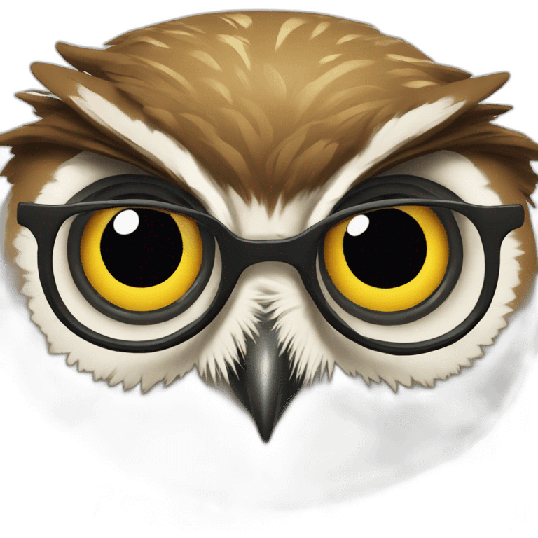 owl in eyelasses brings money emoji