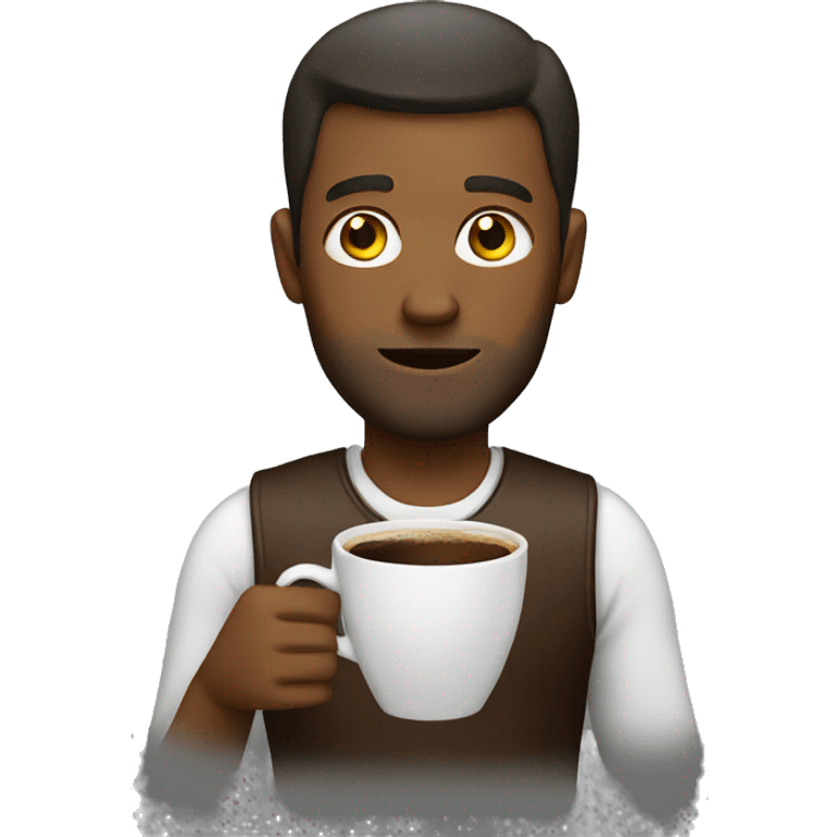 man with coffee emoji