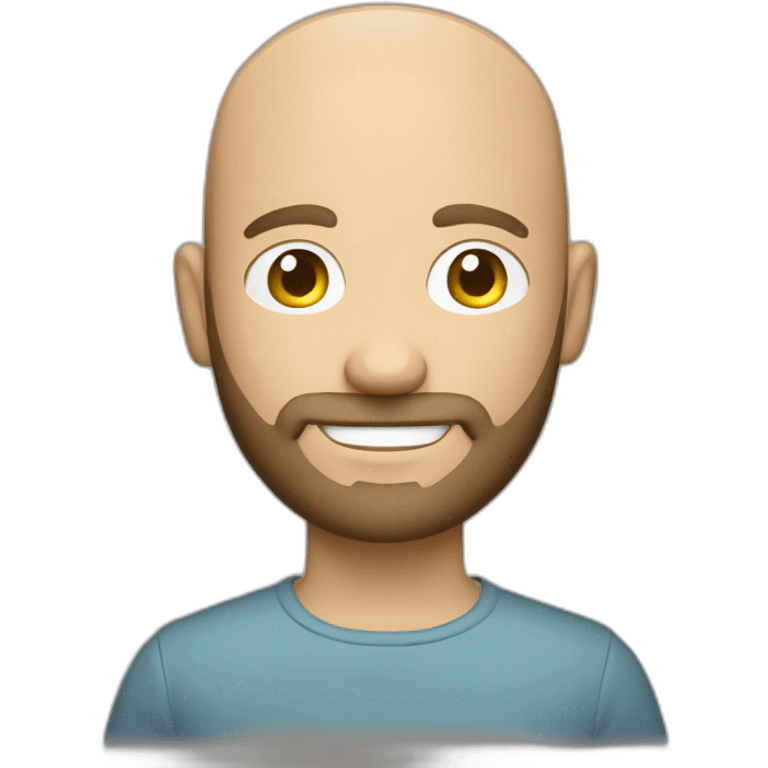 good looking caucasian male with small beard and almost bald smart casual holding papers emoji