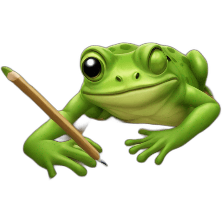 frog writing  emoji