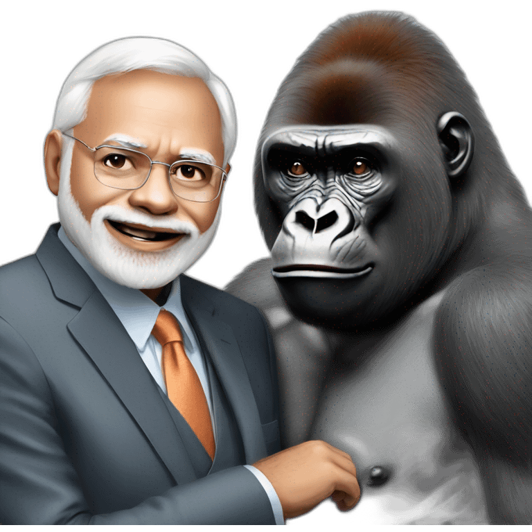 Gorilla with modi emoji