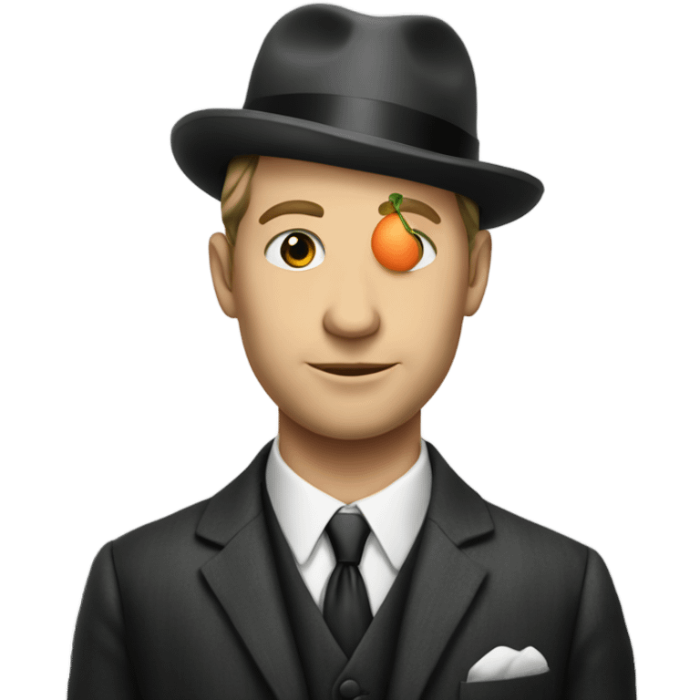 a white man in 1920s with a melon hat in a suit emoji