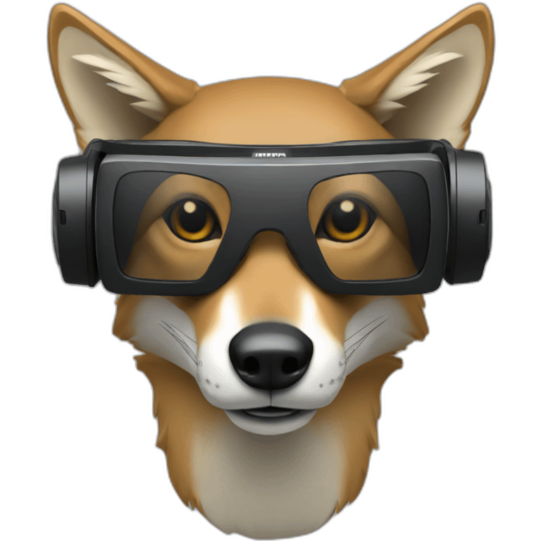 Coyote with a vr headset emoji