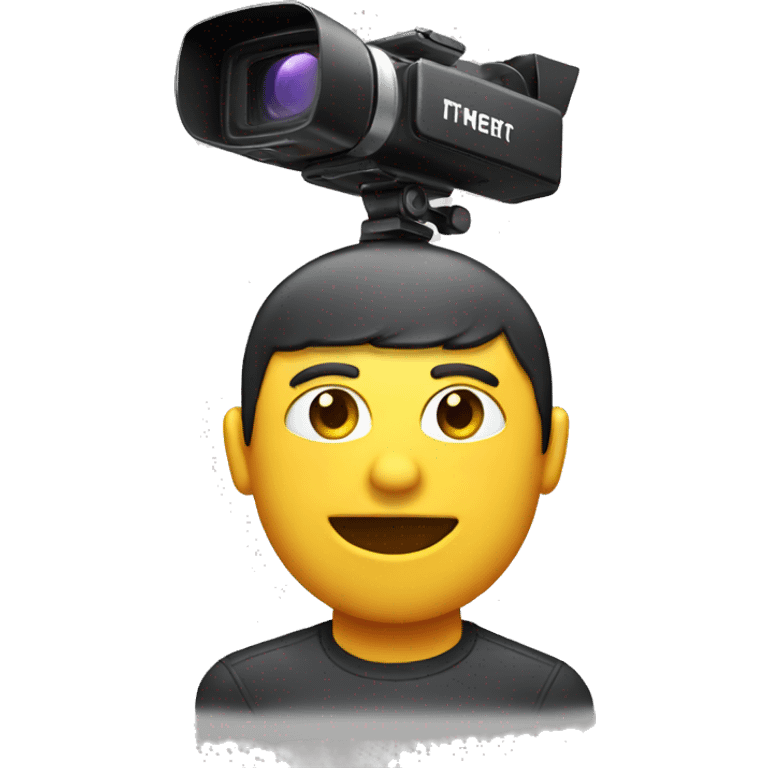 video camera attached to head emoji